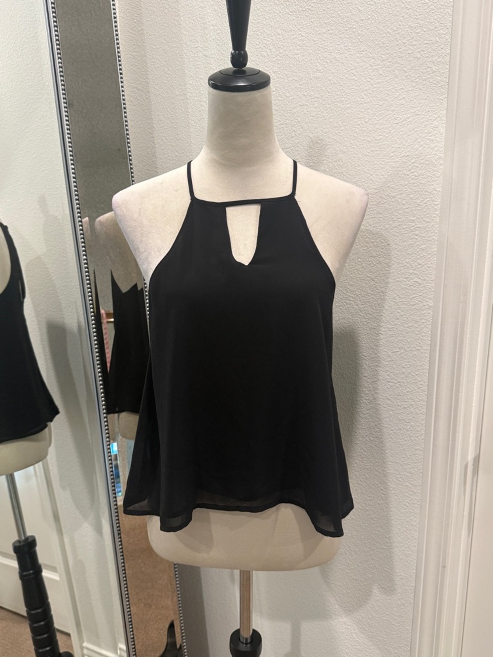 Millau Black Halter Neck Keyhole Camisole
